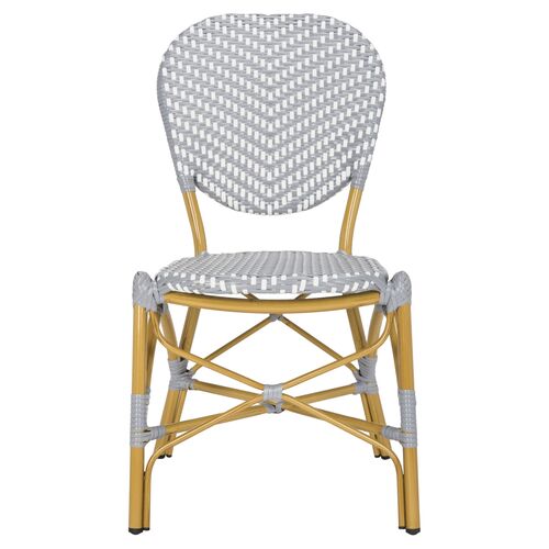 S/2 Ariel Stacking Side Chairs, Gray/White 5 S/2 Ariel Stacking Side Chairs, Gray/White