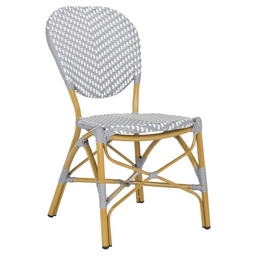 S/2 Ariel Stacking Side Chairs, Gray/White 8 S/2 Ariel Stacking Side Chairs, Gray/White