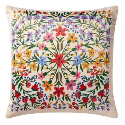 Floral Medallion Pillow, Navy/Multi 1 Floral Medallion Pillow, Navy/Multi