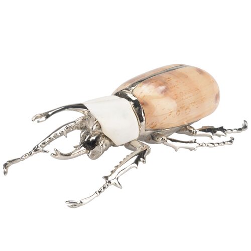 Beetle Paperweight, Silver/Brown 1 Beetle Paperweight, Silver/Brown