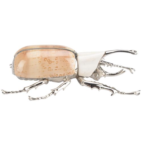Beetle Paperweight, Silver/Brown 4 Beetle Paperweight, Silver/Brown