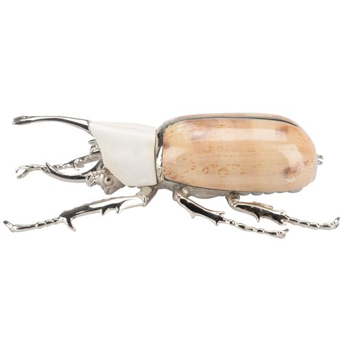 Beetle Paperweight, Silver/Brown 5 Beetle Paperweight, Silver/Brown