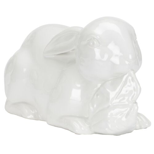 Staffordshire Ceramic Rabbit Figurine, White 1 Staffordshire Ceramic Rabbit Figurine, White