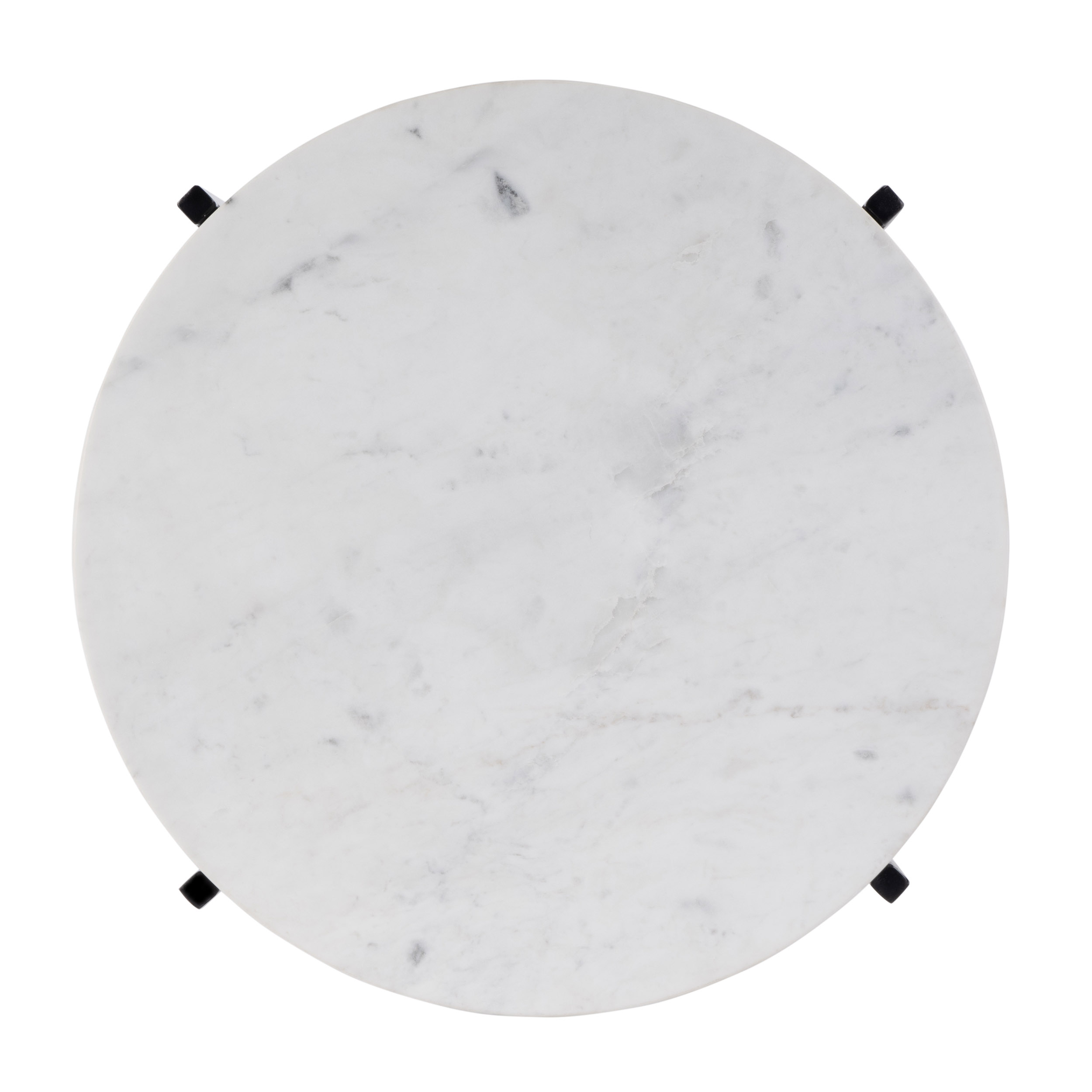 Nova Round Marble/Iron Side Table, White/Black 3 Nova Round Marble/Iron Side Table, White/Black