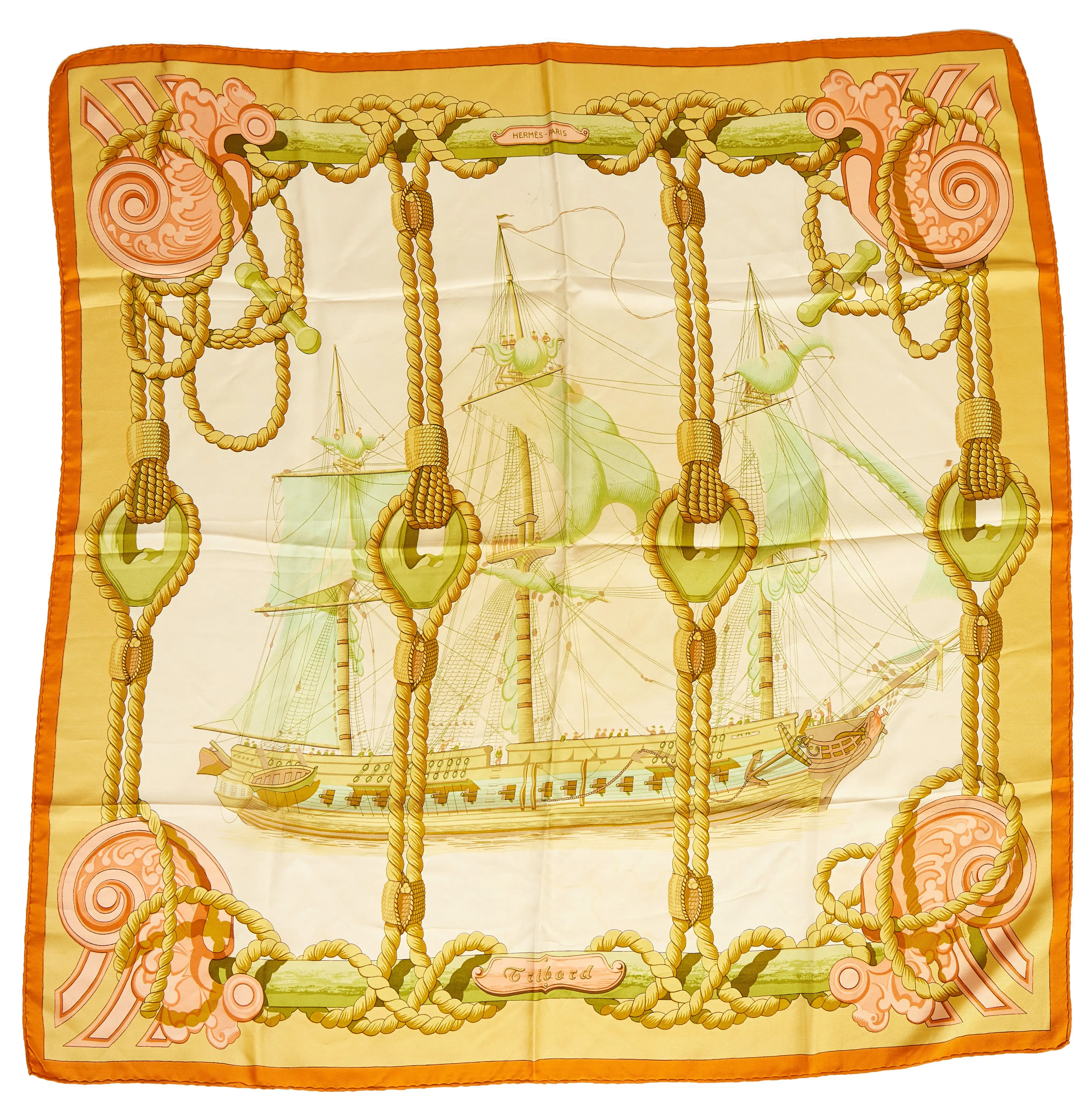 Herm¨¨s 90cm Silk Twill Tribord Scarf 1 Herm¨¨s 90cm Silk Twill Tribord Scarf