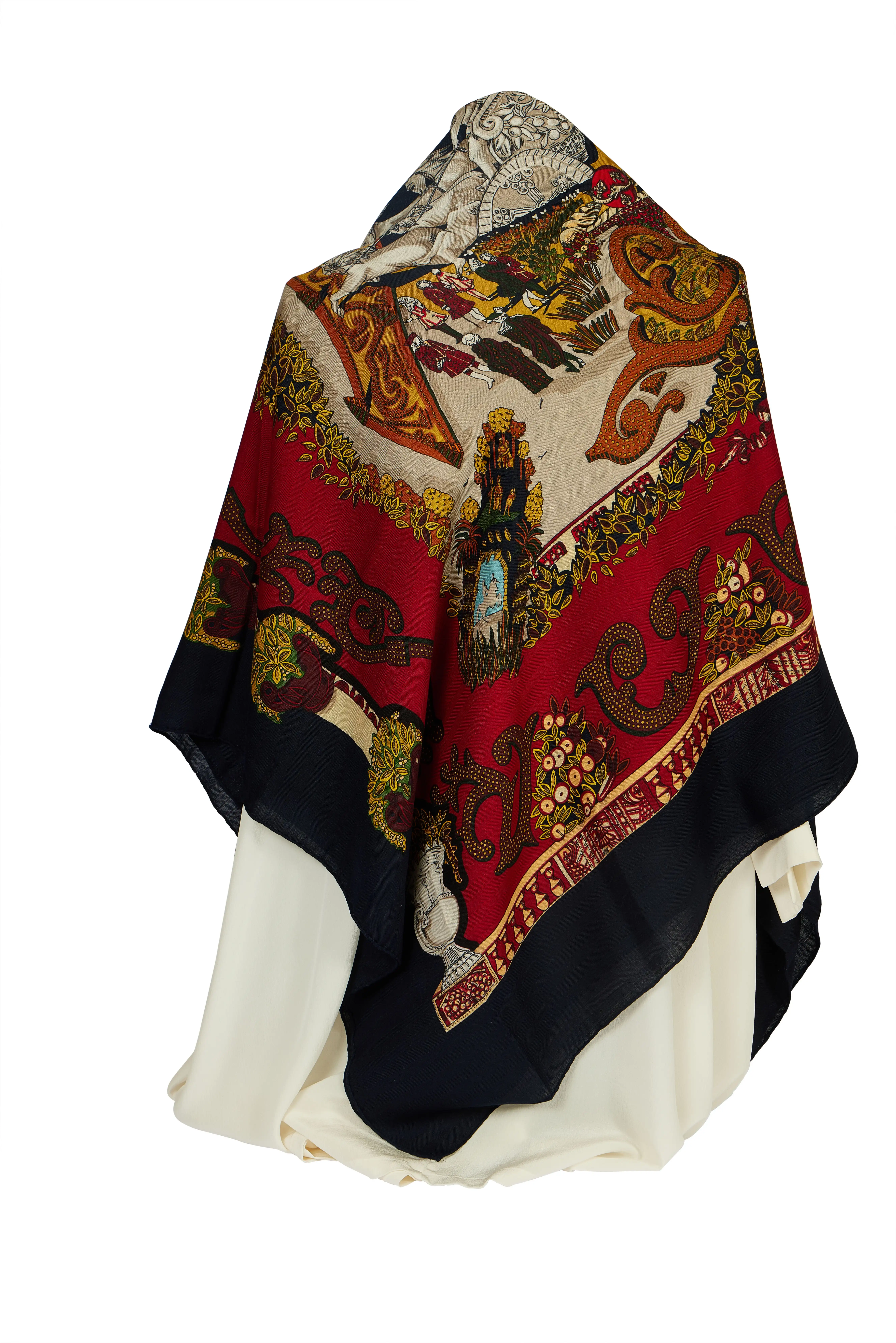 Herm¨¨s Paradis Du Roi Dark Red Shawl 1 Herm¨¨s Paradis Du Roi Dark Red Shawl