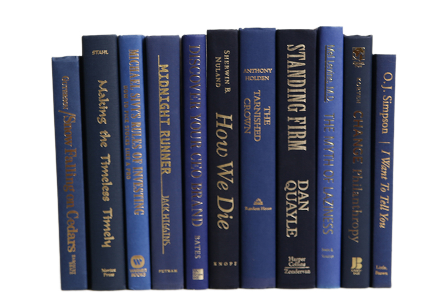 1-Foot Modern Book Bundle, Denim/Gold 2 1-Foot Modern Book Bundle, Denim/Gold