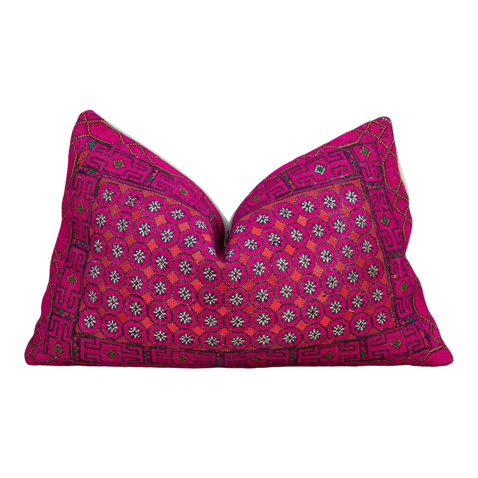 Leena Silk Embroidered Antique Pillow 1 Leena Silk Embroidered Antique Pillow