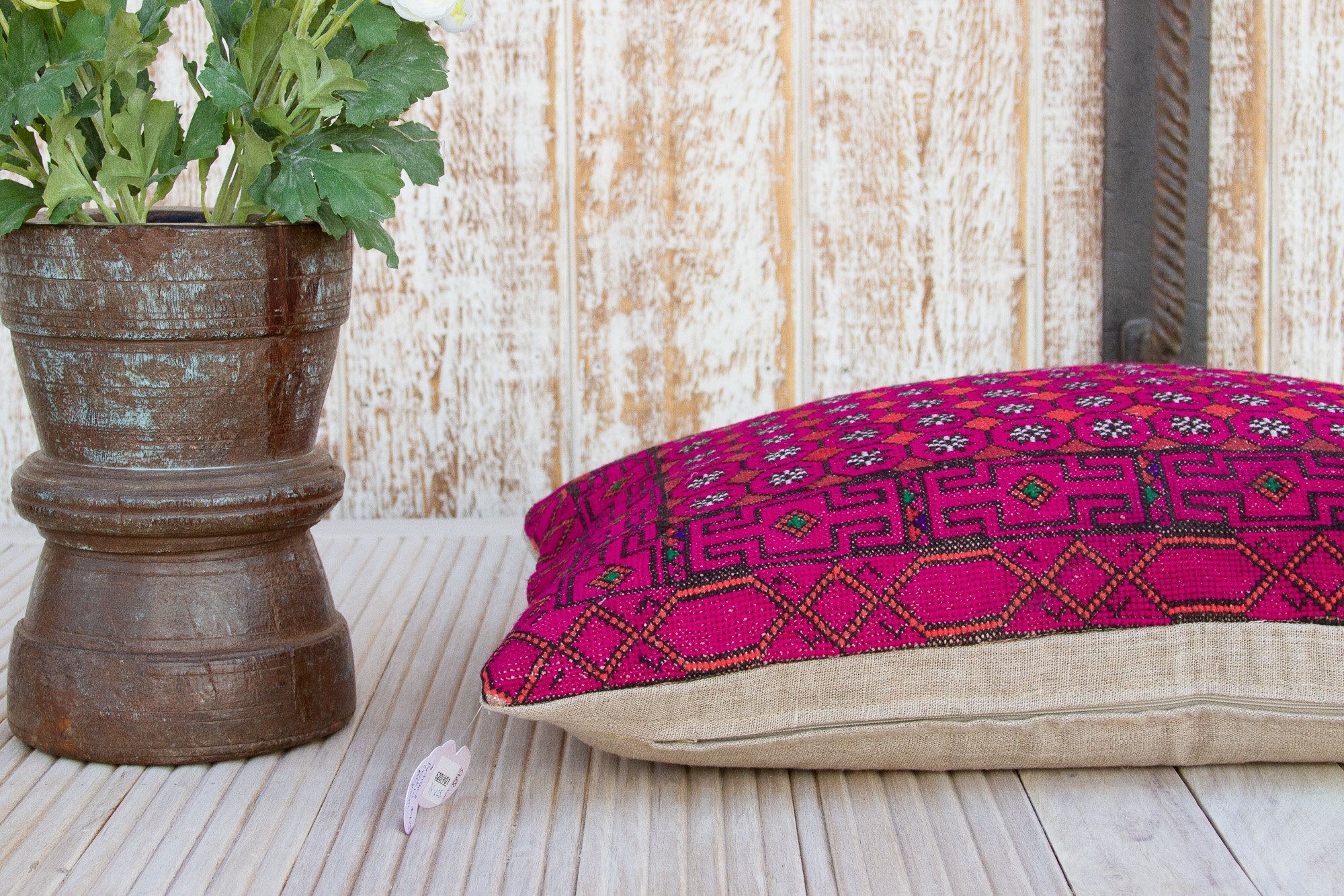 Leena Silk Embroidered Antique Pillow 5 Leena Silk Embroidered Antique Pillow