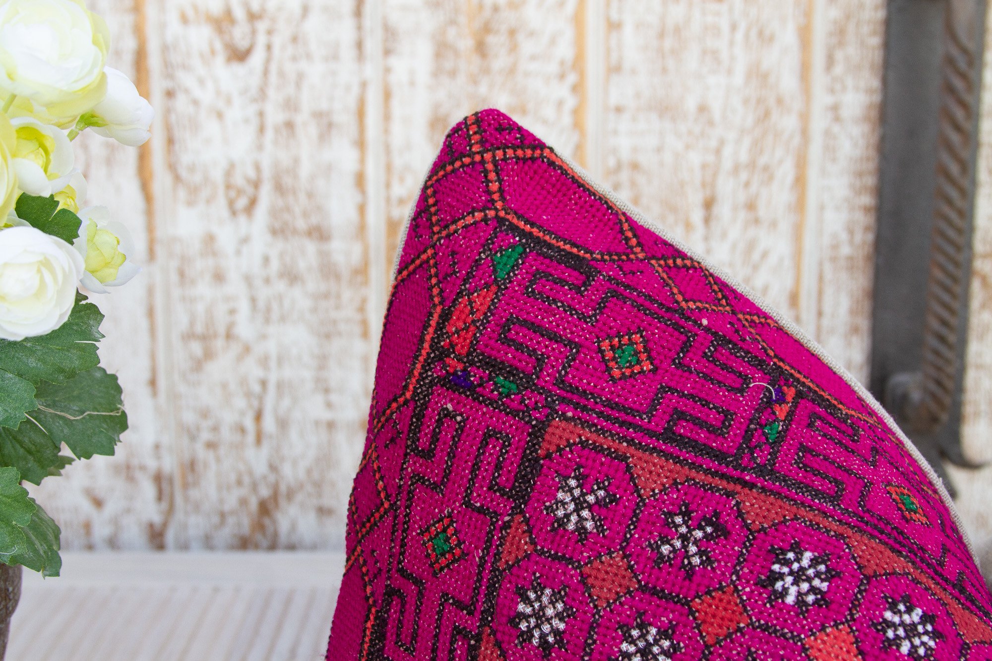 Leena Silk Embroidered Antique Pillow 6 Leena Silk Embroidered Antique Pillow