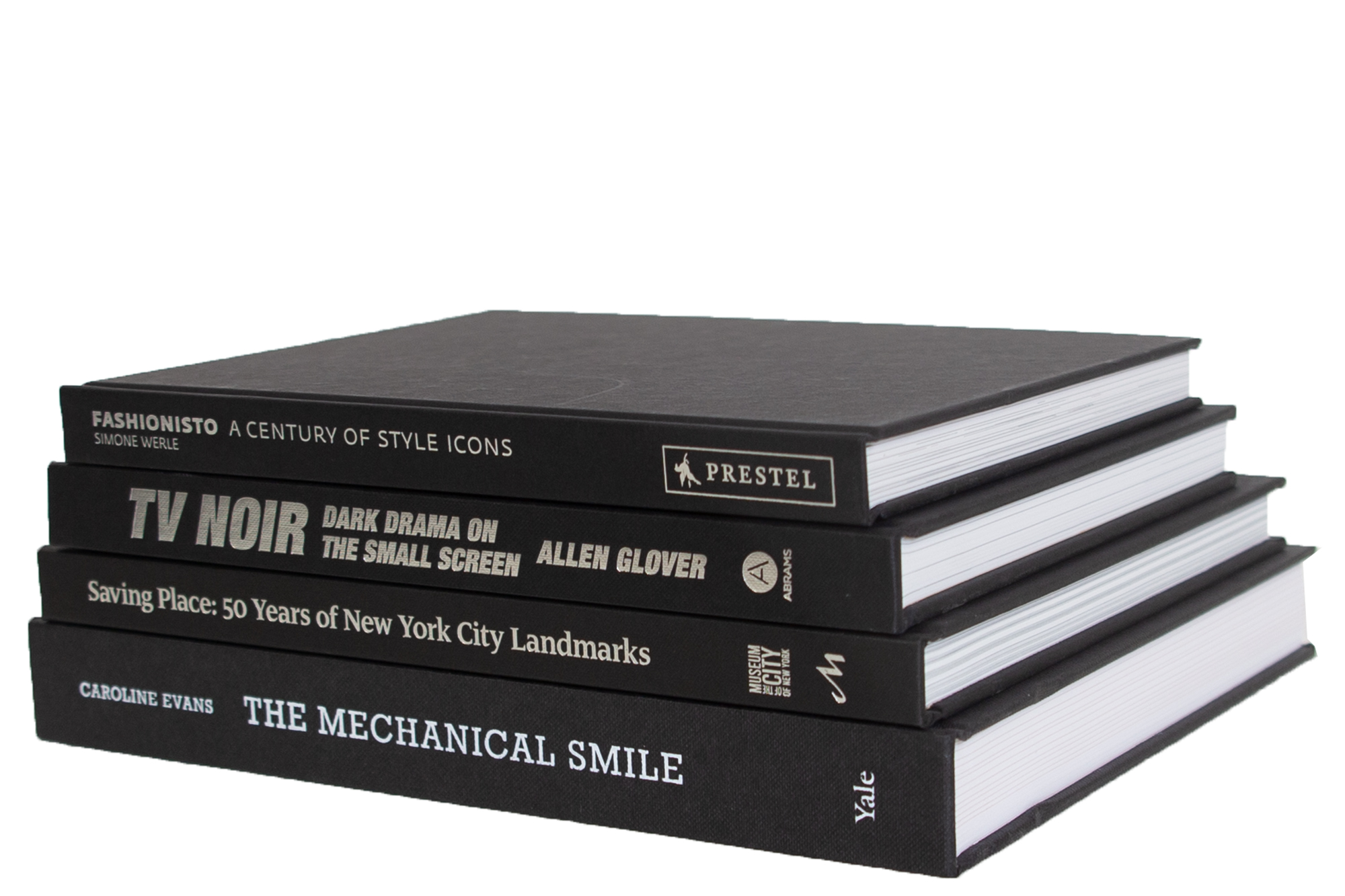 Set of 4 Modern Coffee Book Stack, Onyx/Silver 1 Set of 4 Modern Coffee Book Stack, Onyx/Silver
