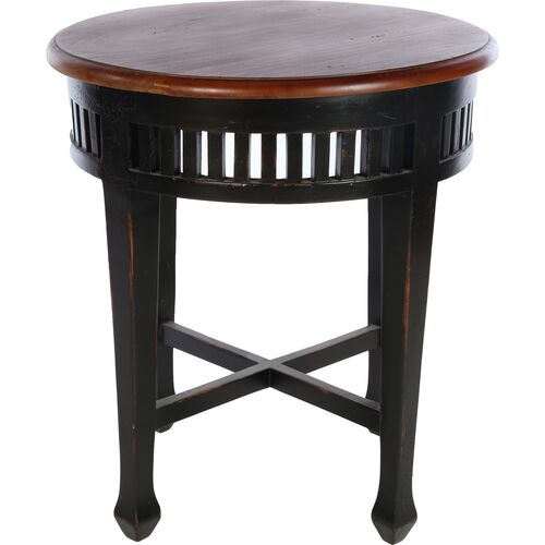 Krista Round Lamp Side Table, Walnut 1 Krista Round Lamp Side Table, Walnut