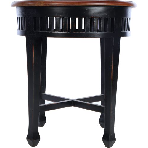 Krista Round Lamp Side Table, Walnut 2 Krista Round Lamp Side Table, Walnut