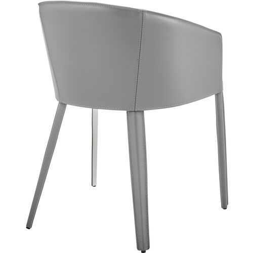 Casey Leatherette Armchair, Grey/White 4 Casey Leatherette Armchair, Grey/White