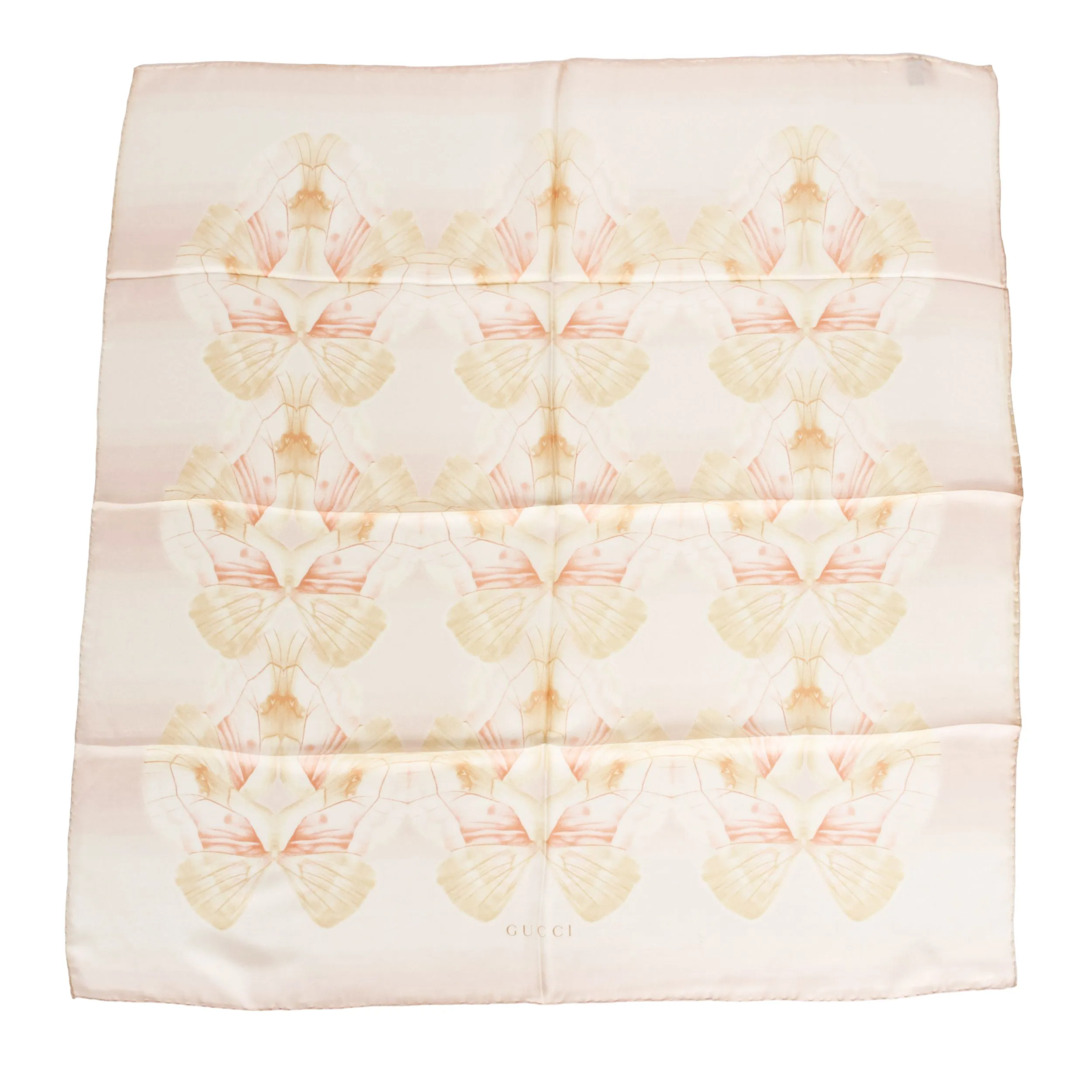 Gucci new peach butterfly silk scarf
