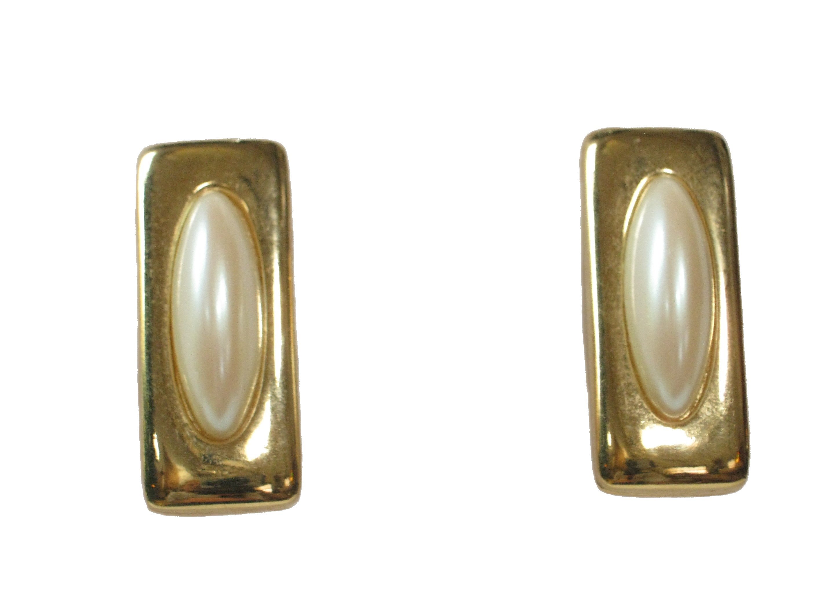 Givenchy Polished Gold Pearl Earrings 1 Givenchy Polished Gold Pearl Earrings