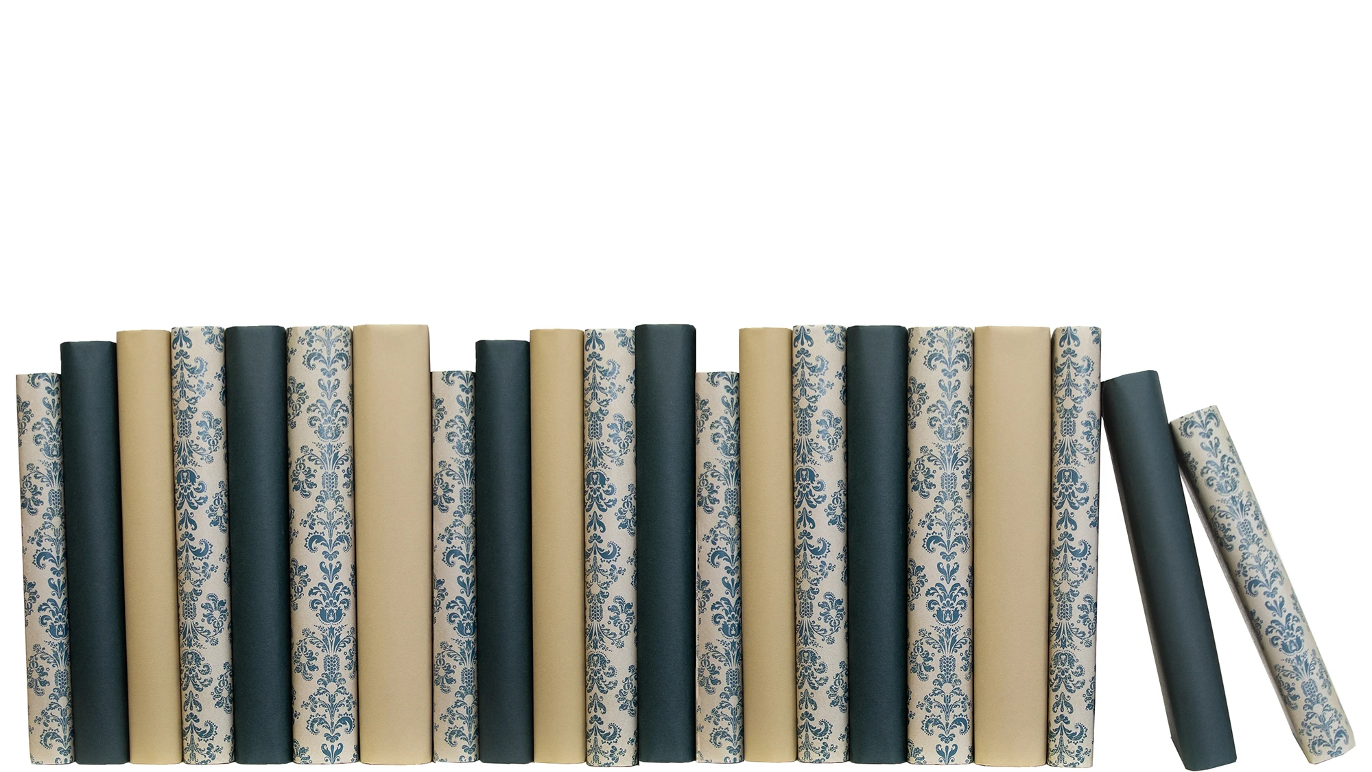 Damask Wrapped Books by the Foot, Forest Mist 1 Damask Wrapped Books by the Foot, Forest Mist