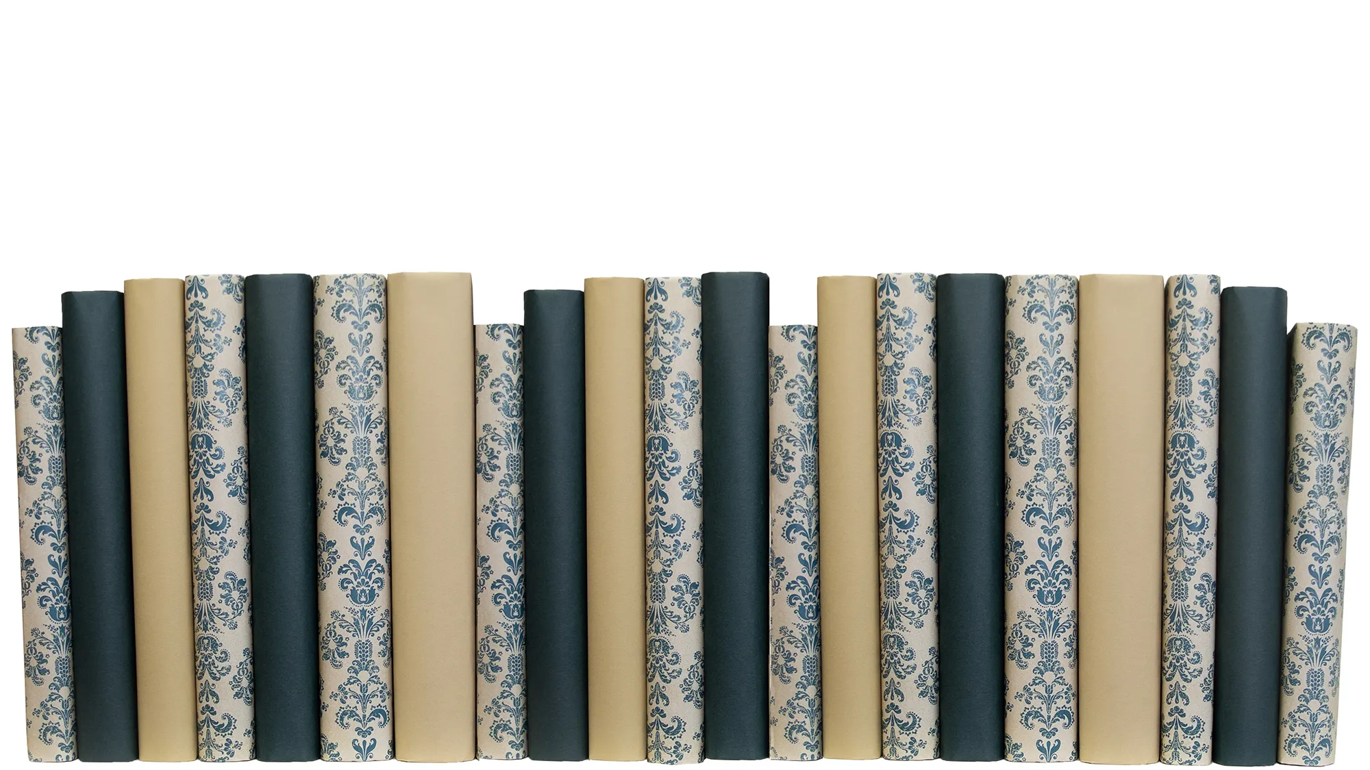 Damask Wrapped Books by the Foot, Forest Mist 2 Damask Wrapped Books by the Foot, Forest Mist