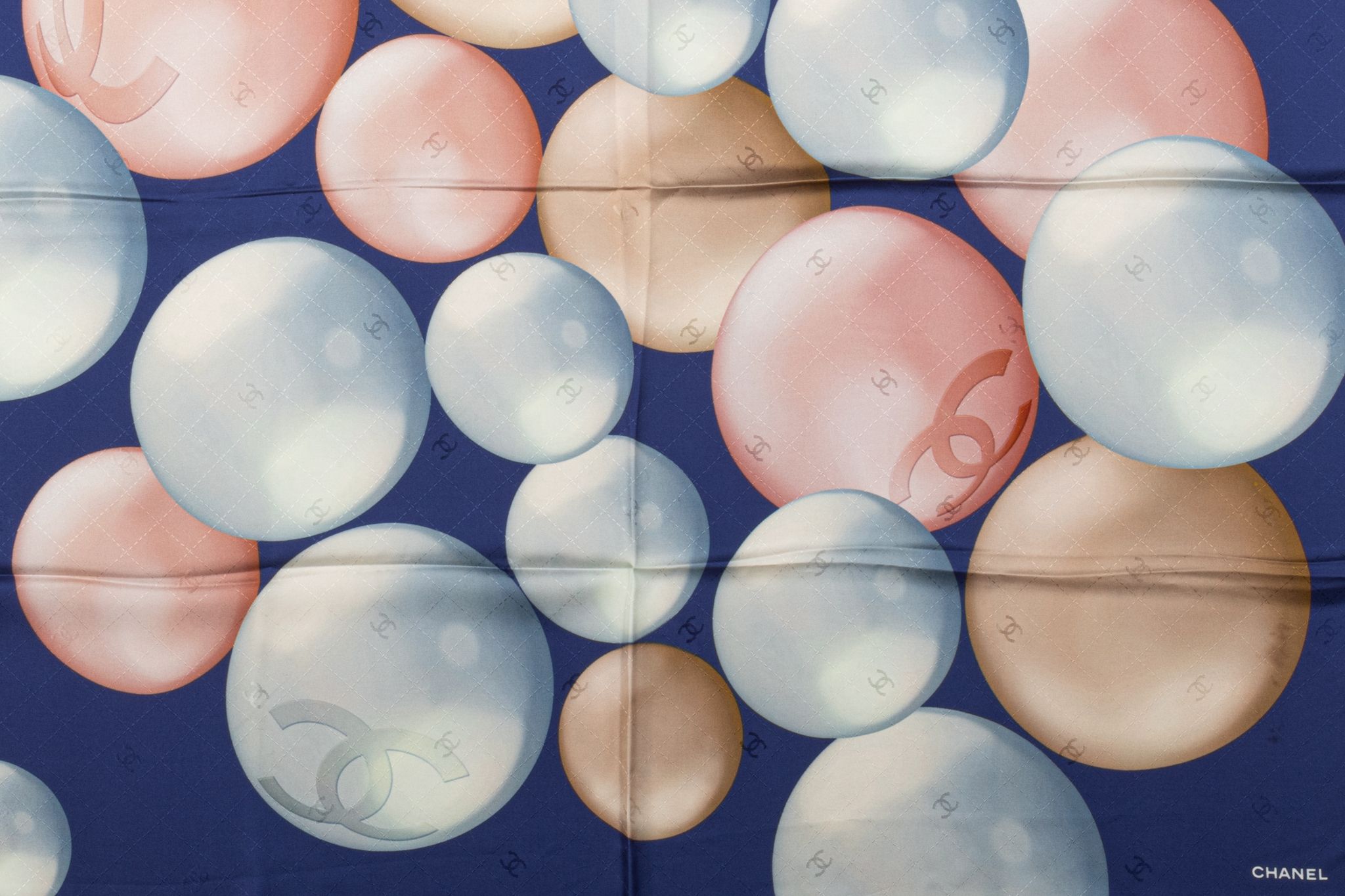 Chanel New Blue Pearls Silk Scarf 3 Chanel New Blue Pearls Silk Scarf