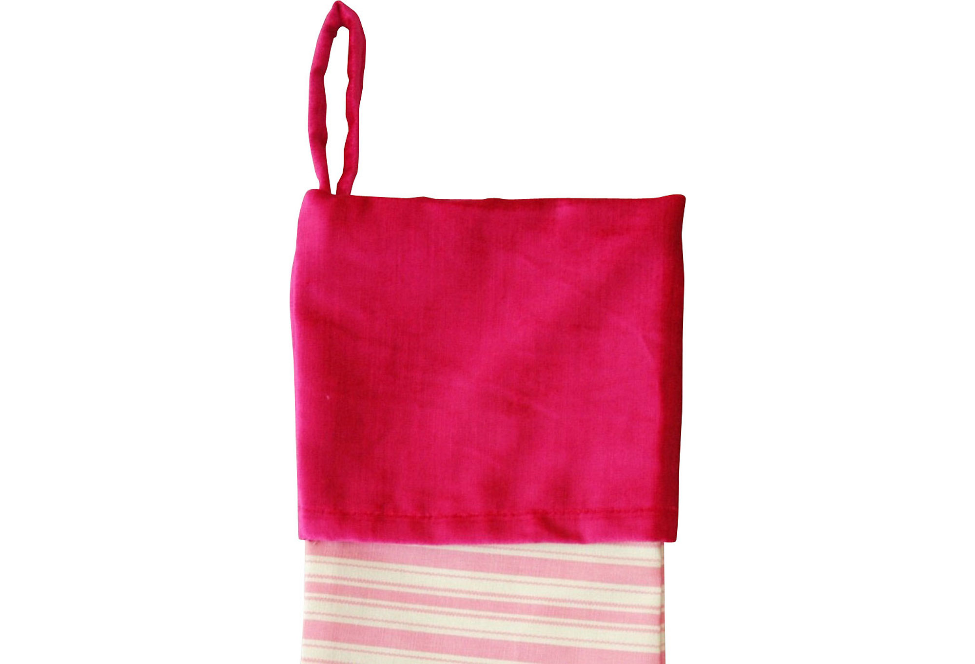 Pink Ticking Stripe Christmas Stocking