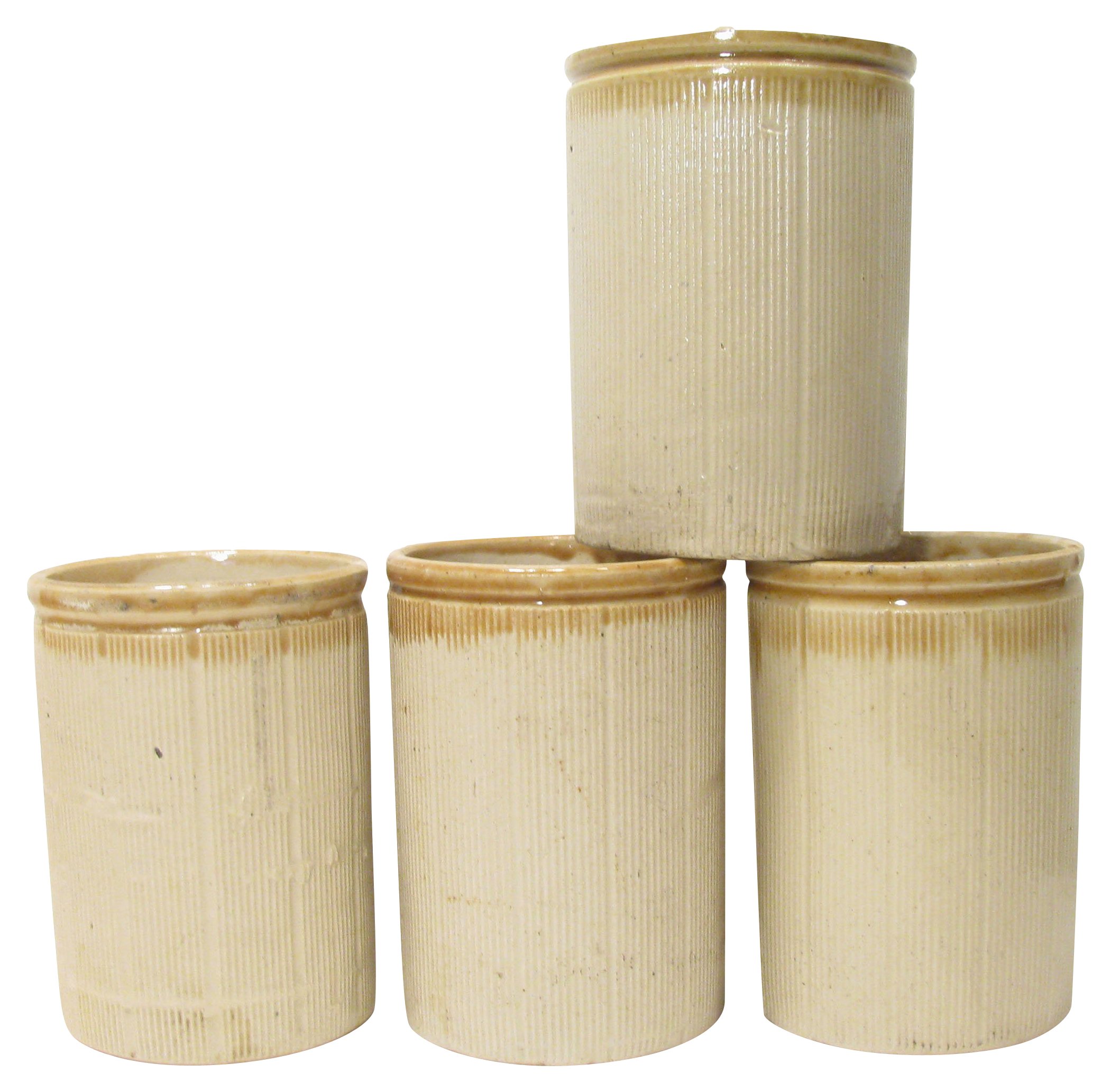 C.1880 English Ironstone Pots, S/4