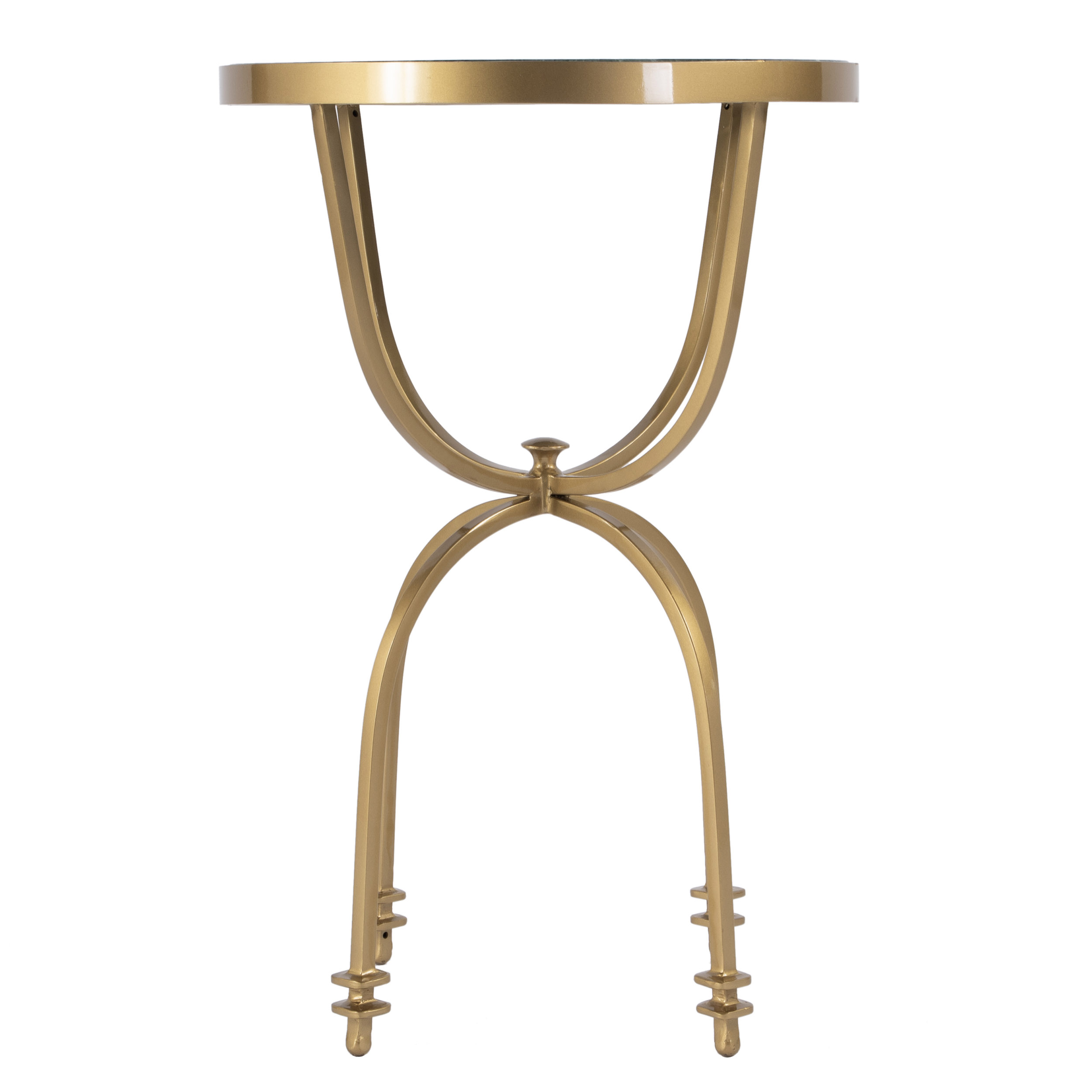 Thaddeus Round Marble Top Side Table, Green/Gold 4 Thaddeus Round Marble Top Side Table, Green/Gold