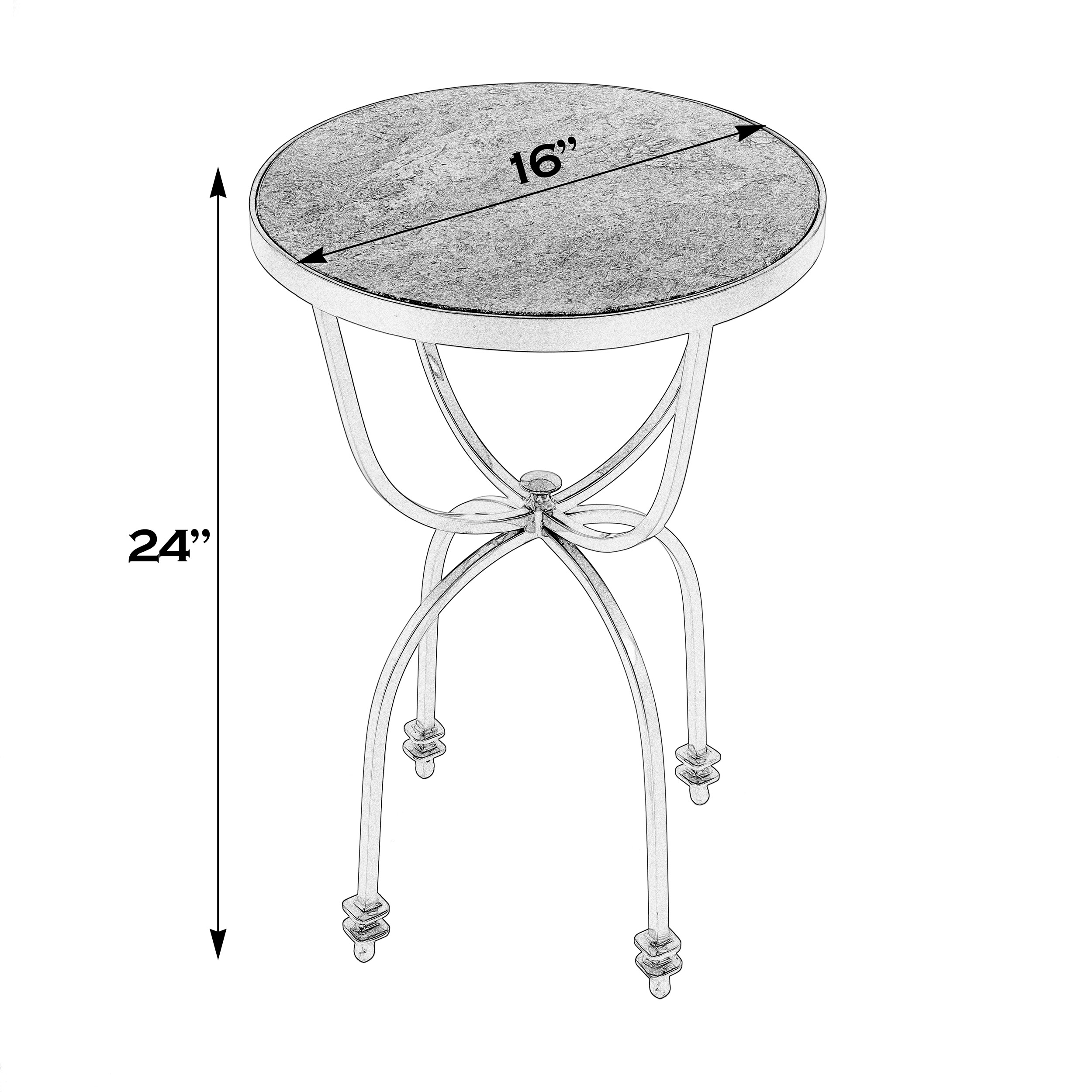 Thaddeus Round Marble Top Side Table, Green/Gold 7 Thaddeus Round Marble Top Side Table, Green/Gold