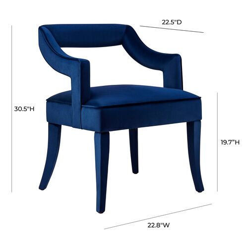 Serena Side Chair, Navy 6 Serena Side Chair, Navy