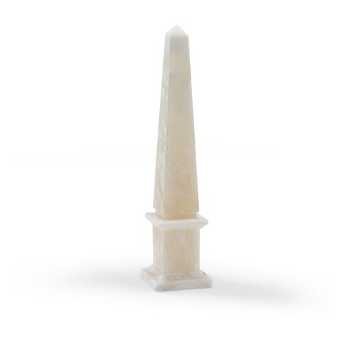 12" Alabaster Obelisk, Natural 1 12" Alabaster Obelisk, Natural
