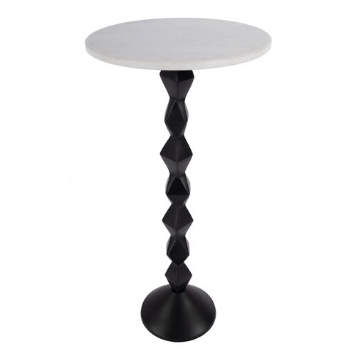 Cyrus Marble Side Table, White/Black 1 Cyrus Marble Side Table, White/Black