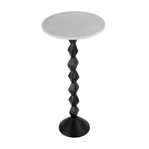 Cyrus Marble Side Table, White/Black 2 Cyrus Marble Side Table, White/Black