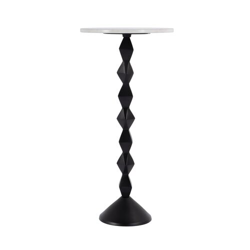 Cyrus Marble Side Table, White/Black 3 Cyrus Marble Side Table, White/Black