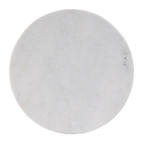 Cyrus Marble Side Table, White/Black 4 Cyrus Marble Side Table, White/Black