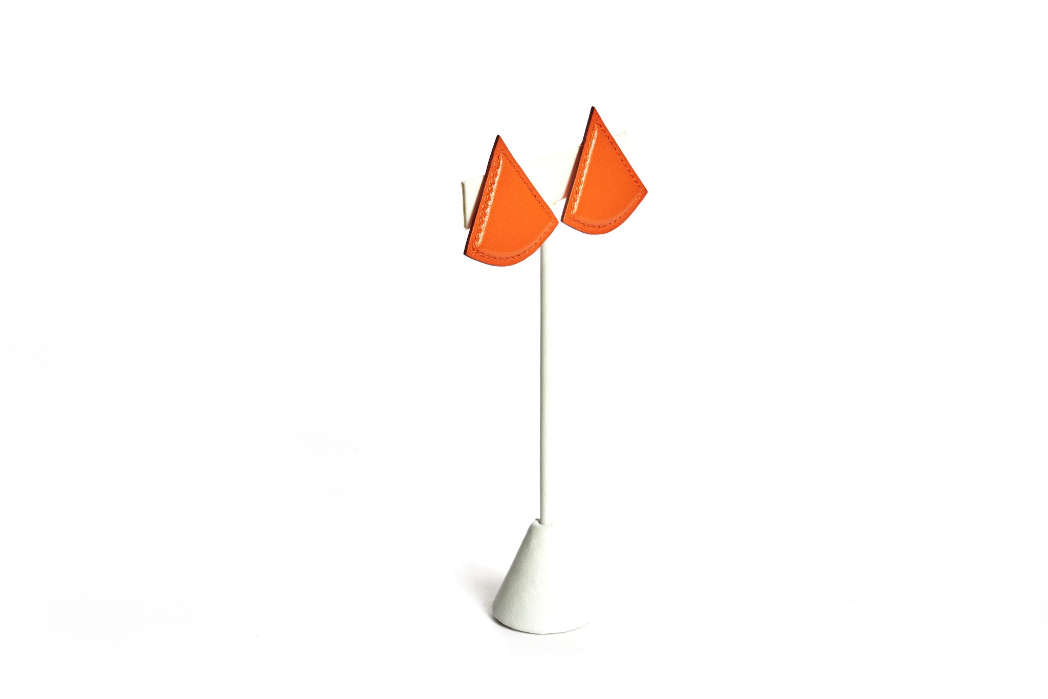 Herm¨¨s Orange Swift Triangular Earrings 2 Herm¨¨s Orange Swift Triangular Earrings