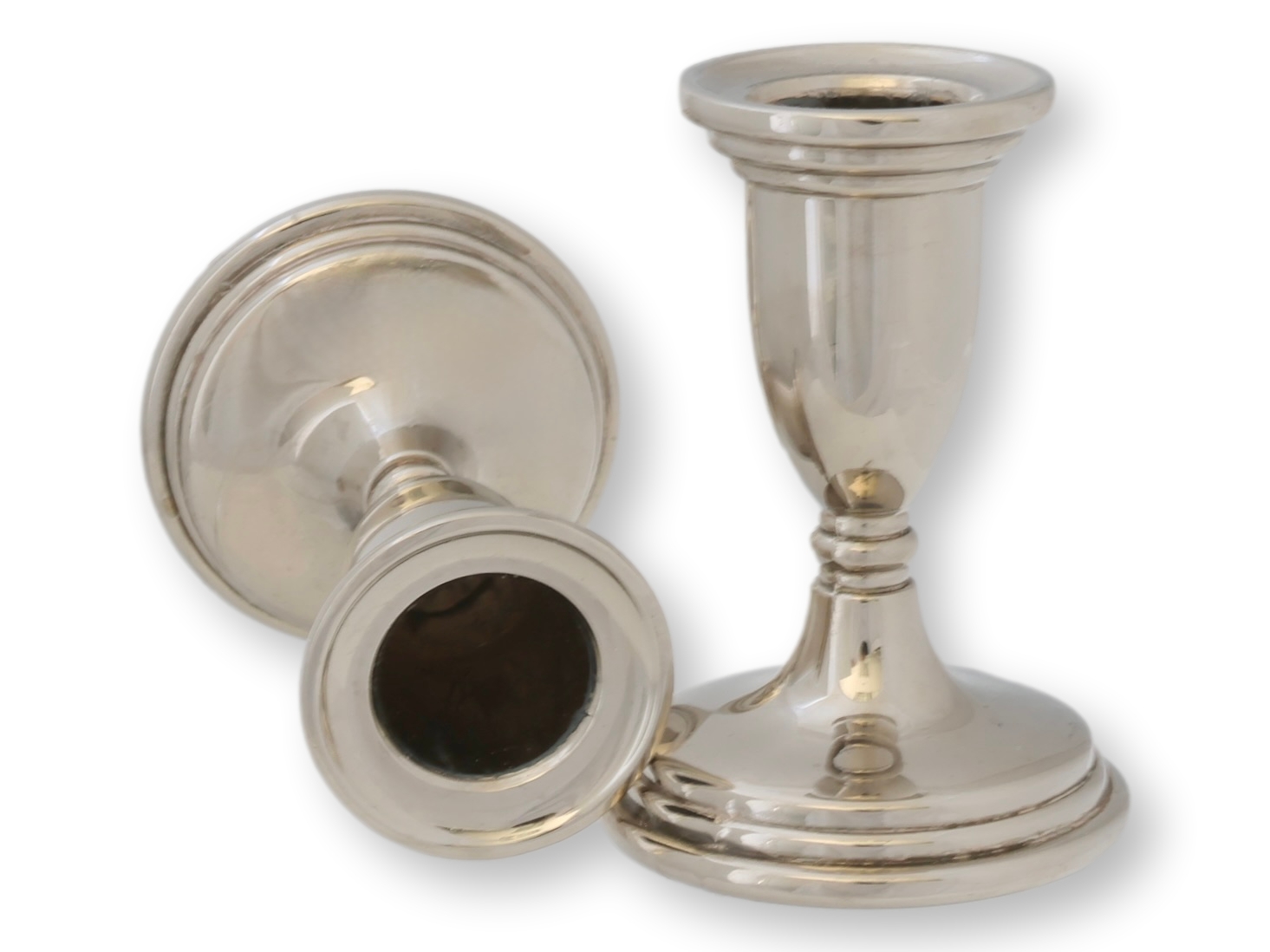 English Mirror FInish Tray &Candlesticks 2 English Mirror FInish Tray &Candlesticks
