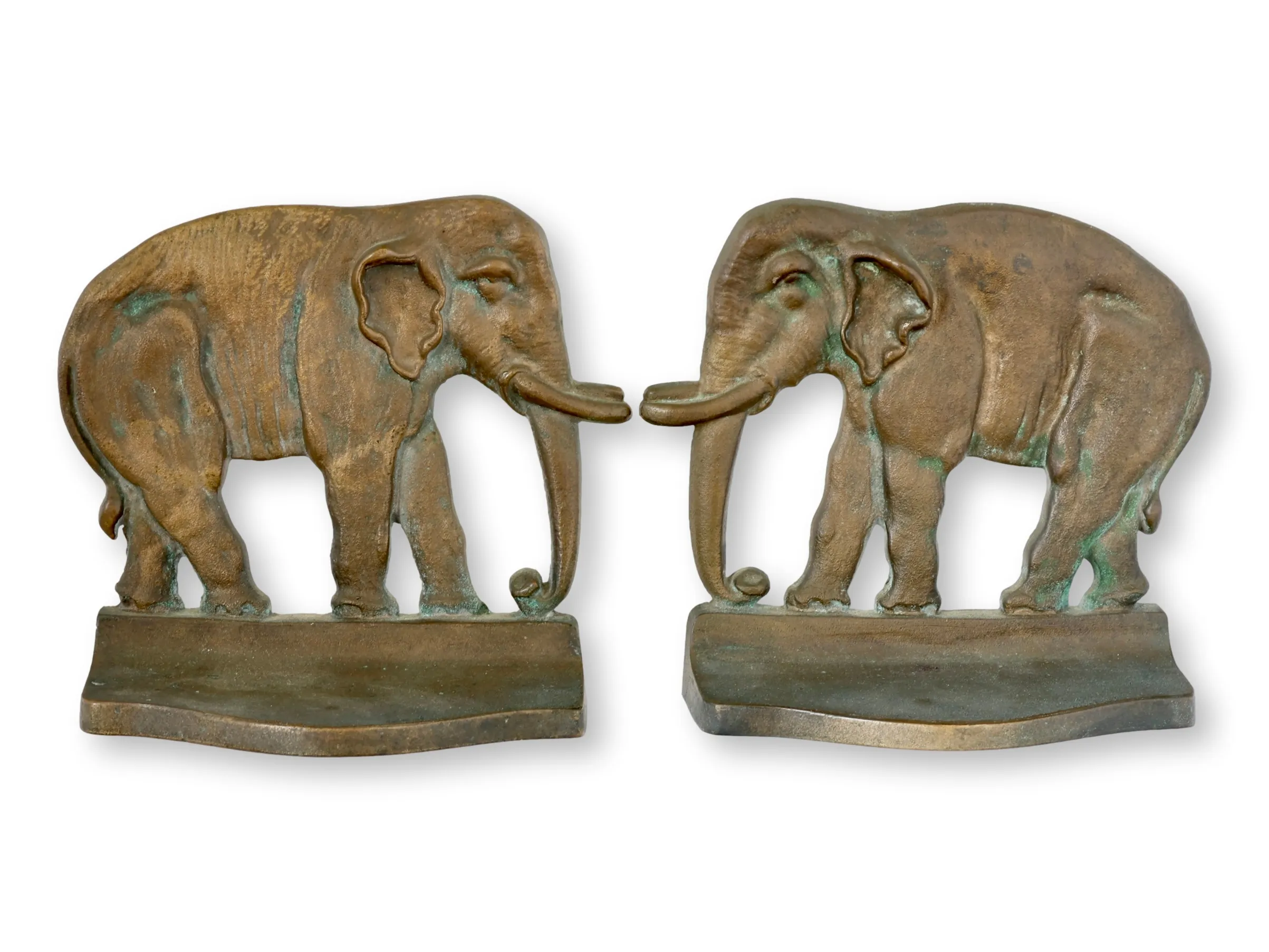 Bronze Elephant Bookends, a Pair 1 Bronze Elephant Bookends, a Pair