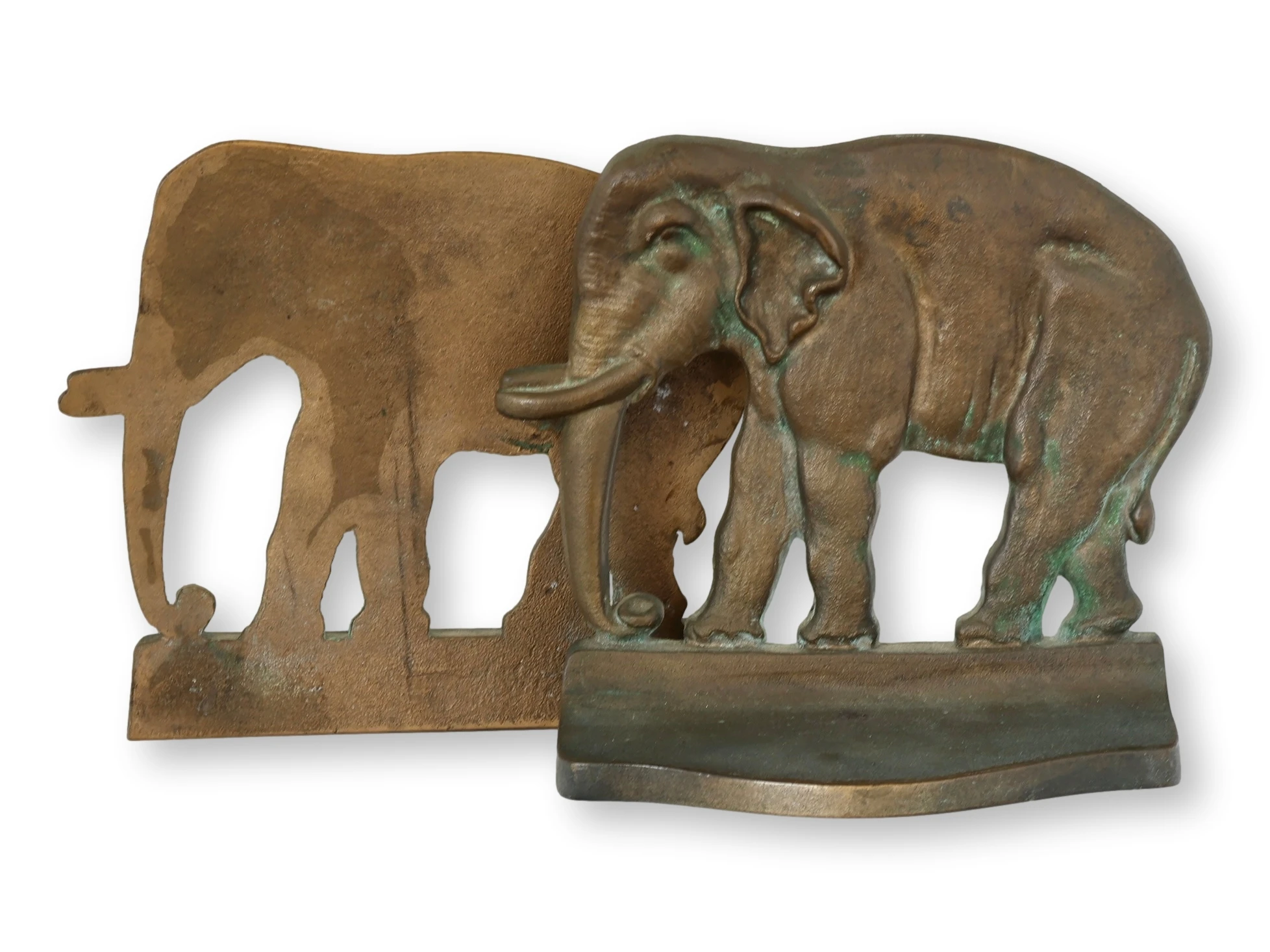 Bronze Elephant Bookends, a Pair 2 Bronze Elephant Bookends, a Pair