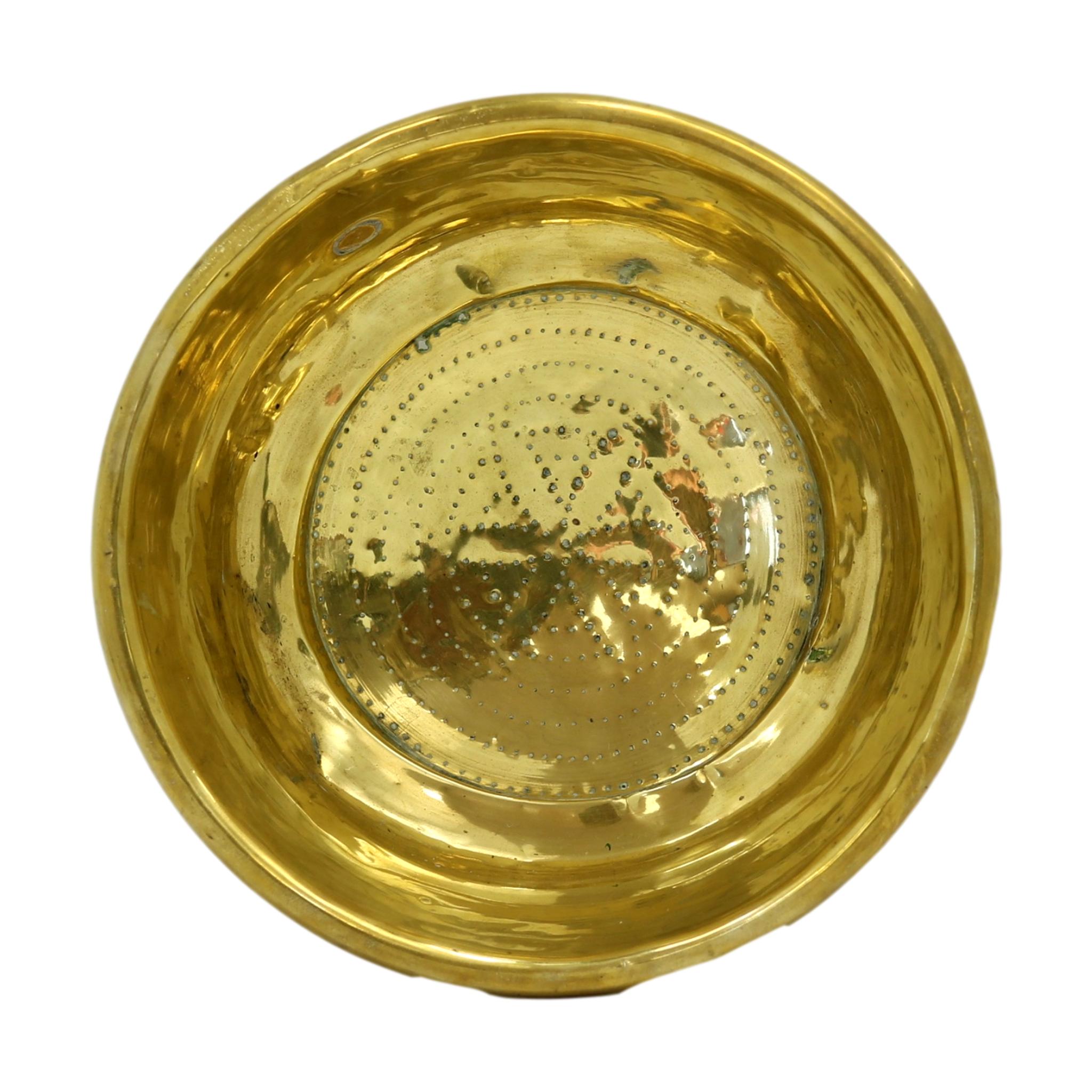 Antique French Brass Strainer 1 Antique French Brass Strainer