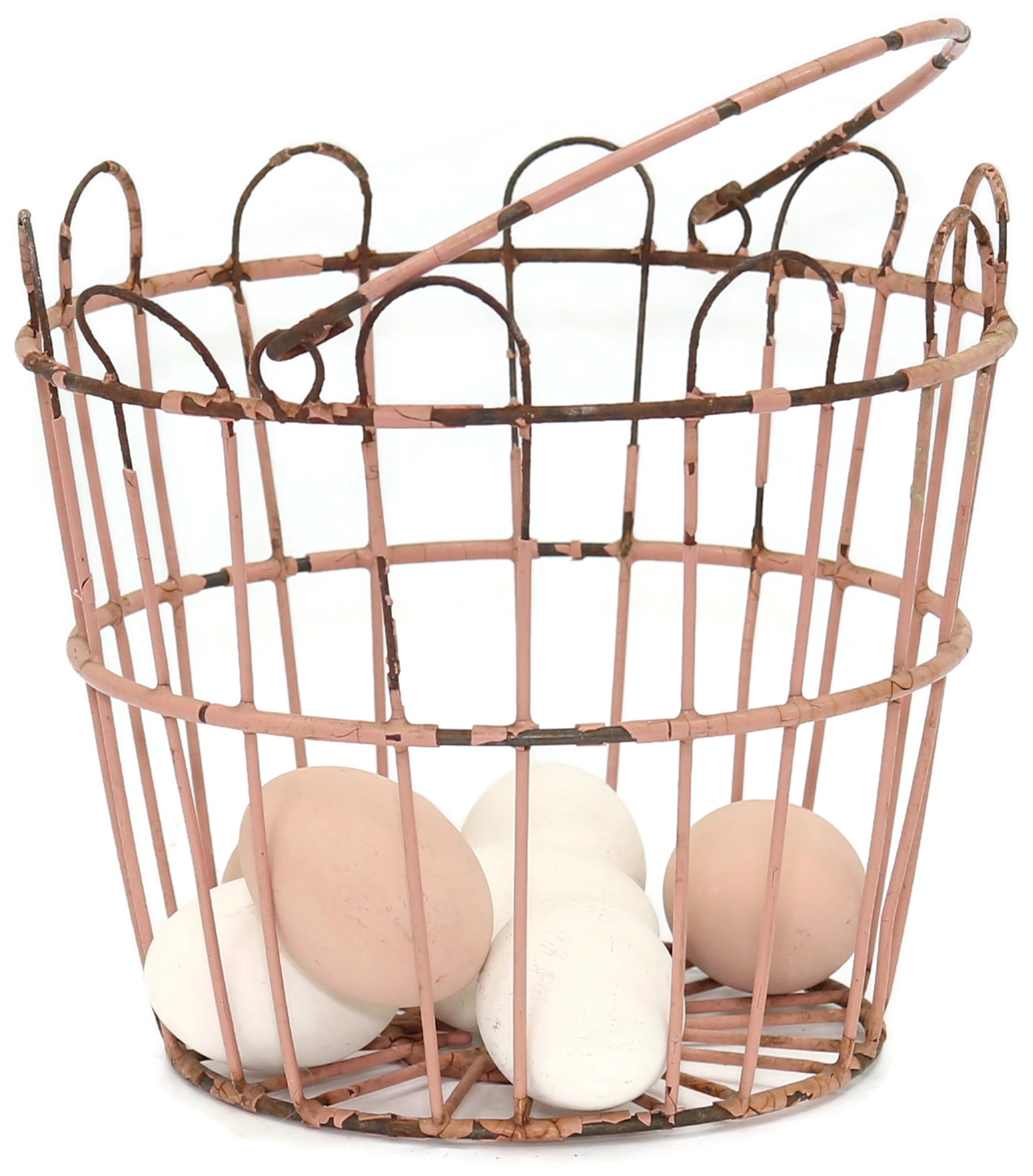 Midcentury Painted Metal Egg Basket