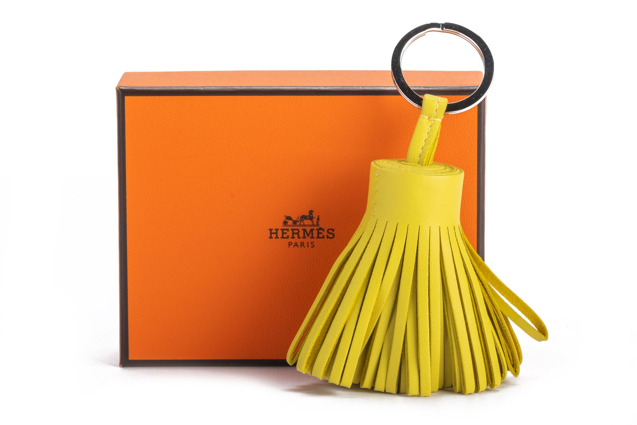 Herm¨¨s Lime YellowCarmen Bag Charm NIB 1 Herm¨¨s Lime YellowCarmen Bag Charm NIB