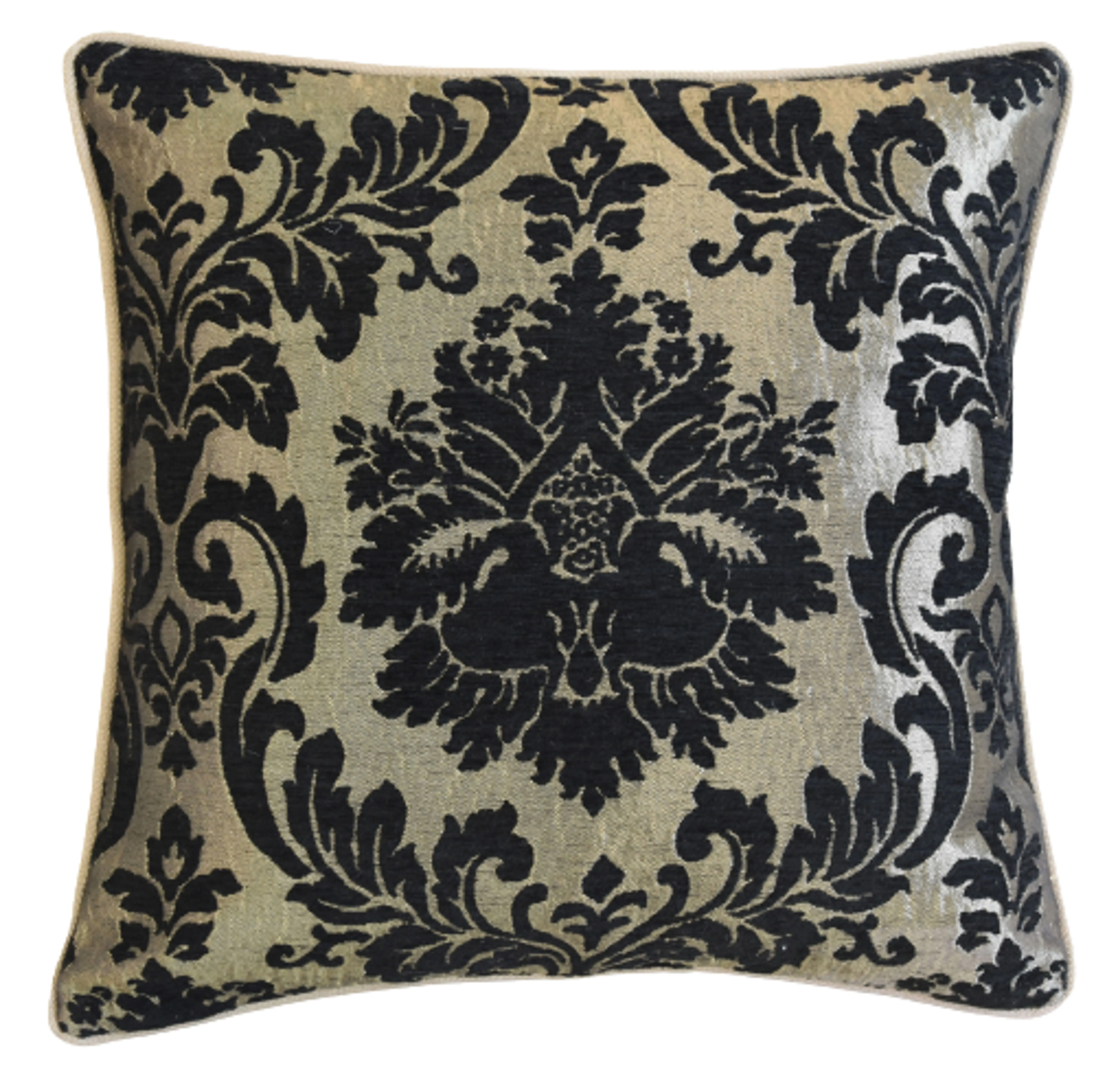 Black & Gold Floral Velvet Pillow 4 Black & Gold Floral Velvet Pillow