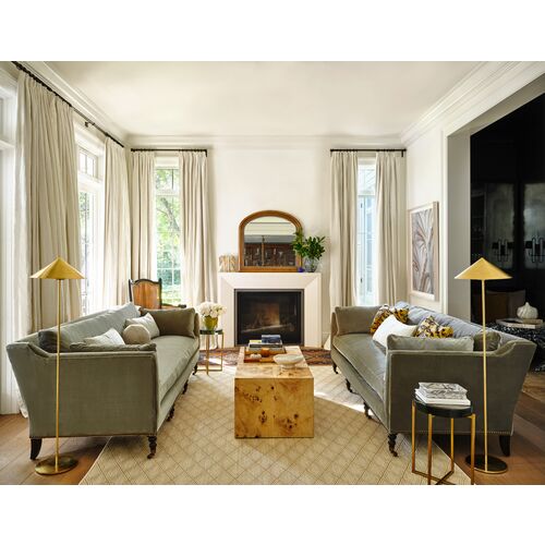 Hillary Round Cast Glass Side Table, Smoke/Gold 3 Hillary Round Cast Glass Side Table, Smoke/Gold