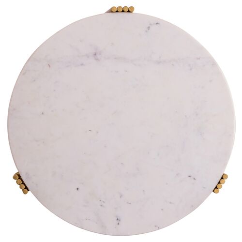 Izzy Marble Side Table, Satin Gold 4 Izzy Marble Side Table, Satin Gold
