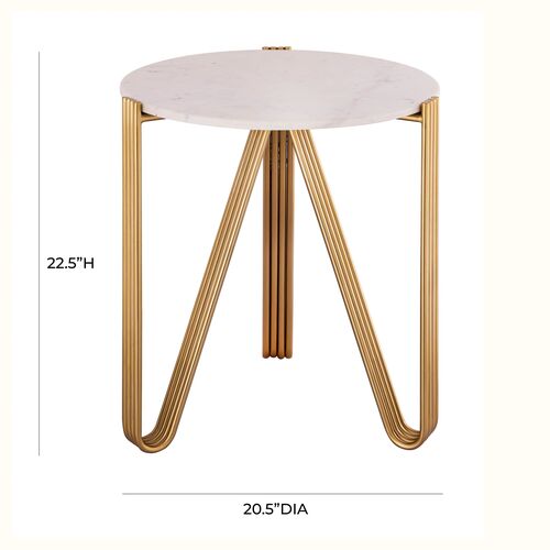 Izzy Marble Side Table, Satin Gold 6 Izzy Marble Side Table, Satin Gold
