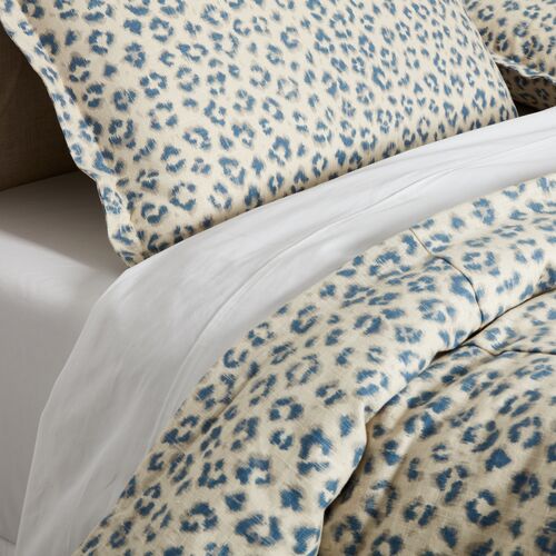 Carrie Leopard Duvet Cover, Blue 3 Carrie Leopard Duvet Cover, Blue