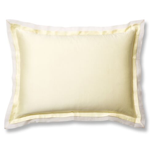 Organza Sham, Lemon/White