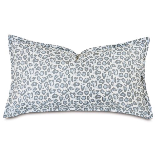 Liesl Leopard Print Sham, Blue 1 Liesl Leopard Print Sham, Blue