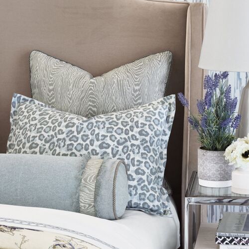 Liesl Leopard Print Sham, Blue 4 Liesl Leopard Print Sham, Blue