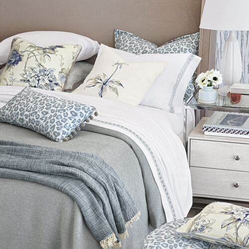 Liesl Leopard Print Sham, Blue 5 Liesl Leopard Print Sham, Blue