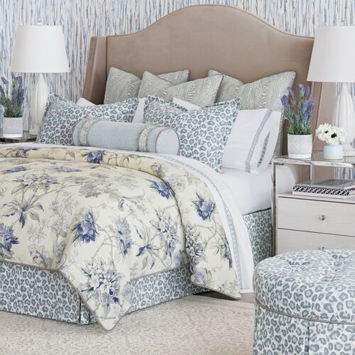 Liesl Leopard Print Sham, Blue 6 Liesl Leopard Print Sham, Blue